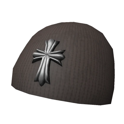 Y2K Brown Cross Beanie