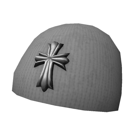 Y2K Gray Cross Beanie