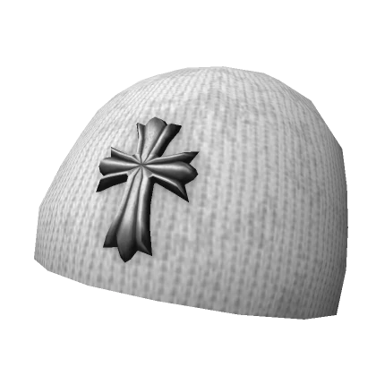 Y2K White Cross Beanie