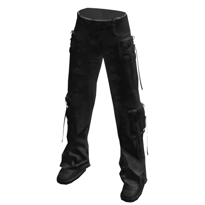 Black Camo Baggy Cargo Pants