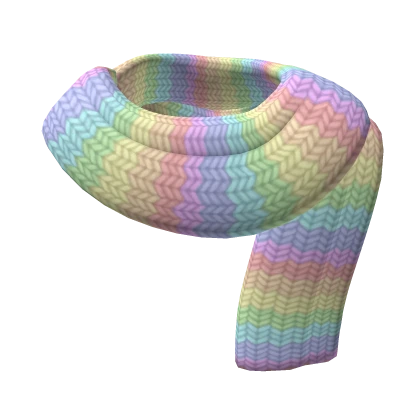 Pastel Rainbow Knit Scarf (1.0)