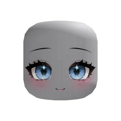 cute blue anime chibi face (recolorable)