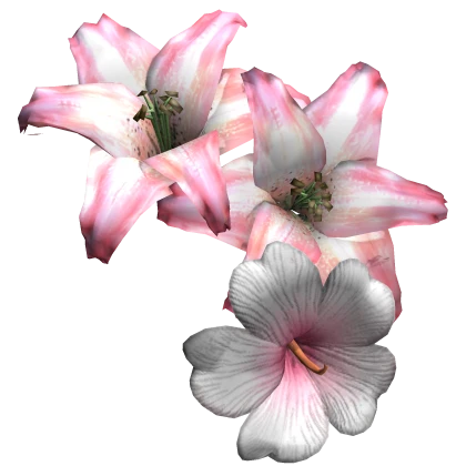 Pink Harajuku Gyaru Tropical Hair Lily Flowers