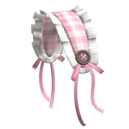 cute mori kei igari headband pink plaid