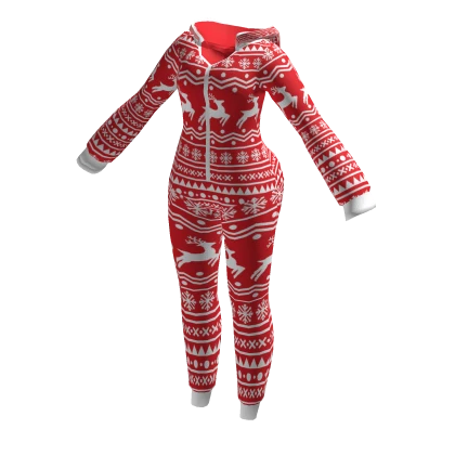 🦌 Christmas Romper Pajamas Onesie Red