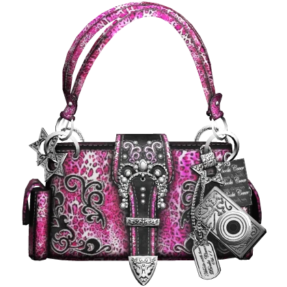 Mc-Bling Scene Trucker Belt Bag in Leopard Pink 