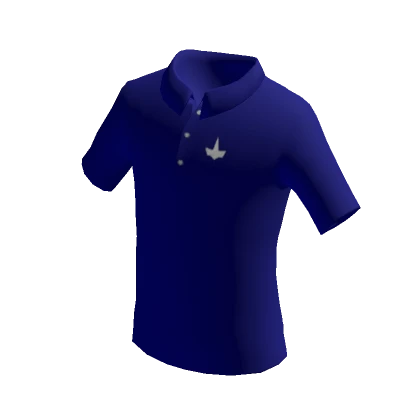 Logo Cotton Pique Navy Polo