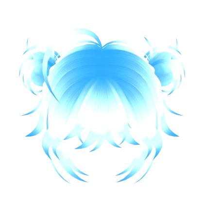 Glowing Blue Anime Messy Buns