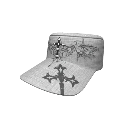 ╬ Gothic Raven Wing Grey Cap