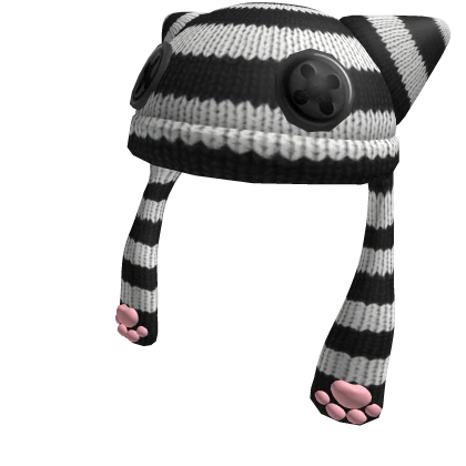Striped Knit Cat Hat 