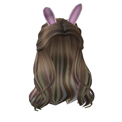 Easter Bunny Half Up Waves in Easter Brown