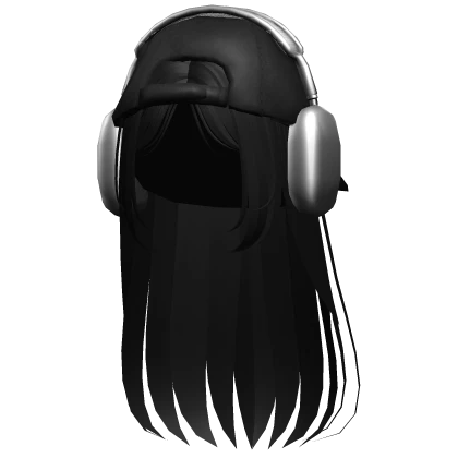 Black Hair w Cap + Headphones