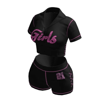 black y2k star girls outfit set