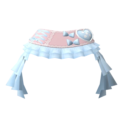 🎀Chibi Doll Chocolate/Blue Handkerchief Hem Skirt