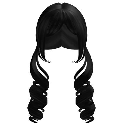 † : gothic doll low curly pigtails - black