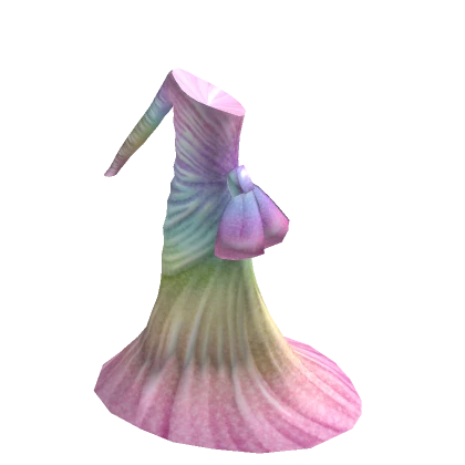 Ruched One-Sleeve Mermaid Gown - Rainbow Shimmer