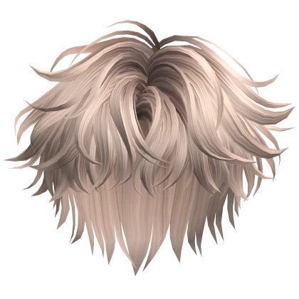 Platinum Blonde Messy Middle Part Hair