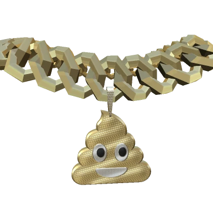 gold poop bling chain