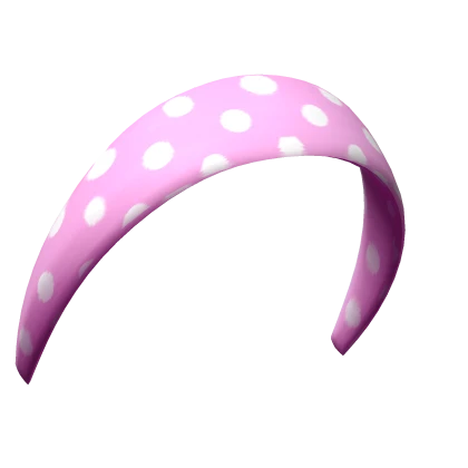 Pink Kawaii Polka Dot Headband