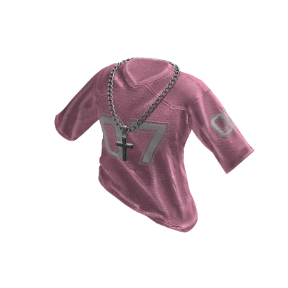 Oversized Jersay W/ Chain (Pink)