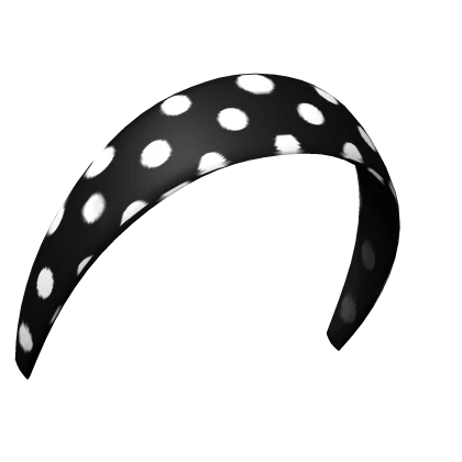 Black Kawaii Polka Dot Headband