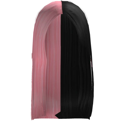 Very Straight Laid Back Black & Pink Split Hair