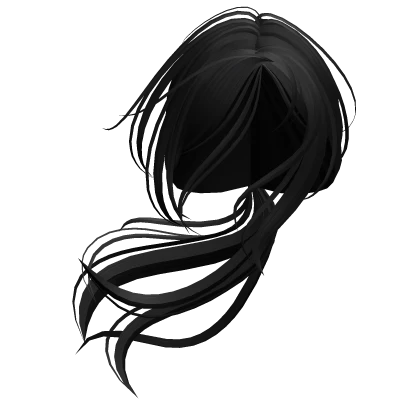 windy horror protagonist ponytail in black