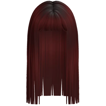 ♡ (higher) red long straight hime cut hair