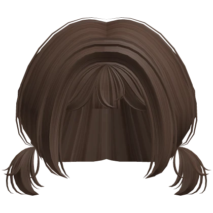Short Cute Girl Pigtails in Brown