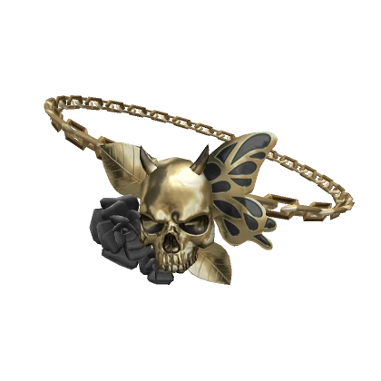 Emo Gold Skull EyePatch