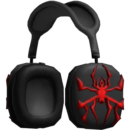 Headphones Black Spider Red Trendy Basic Shiny Y2K