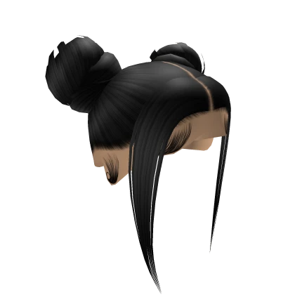 Double High Buns W/ Bangs [Black]