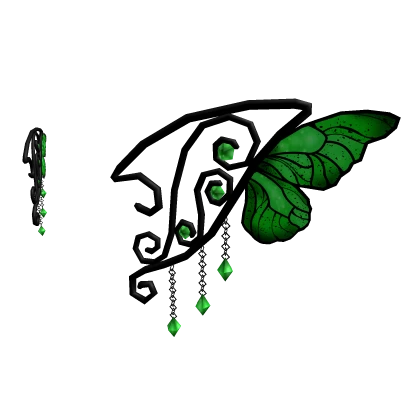 Black Wire Fairy Ears - Green