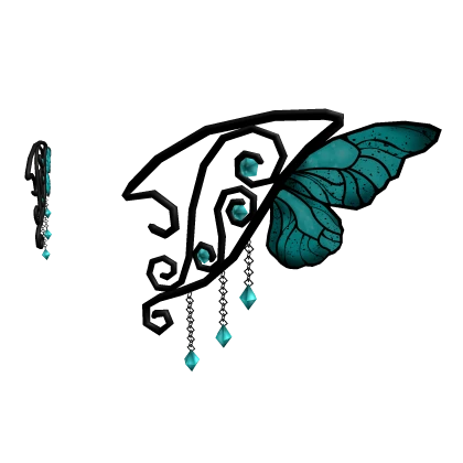 Black Wire Fairy Ears - Teal