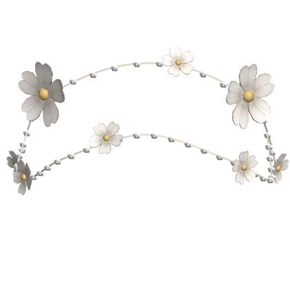 3.0 Floral Headband Head Chain  Cute White