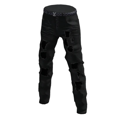 Black Hood Jeans W ElVee Belt