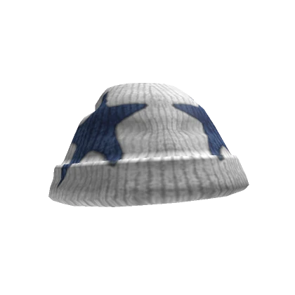 White and Blue Double Star Beanie