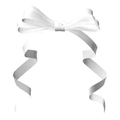 Hair Ribbon Bow White Satin Cutesy Dolly Pony Cute