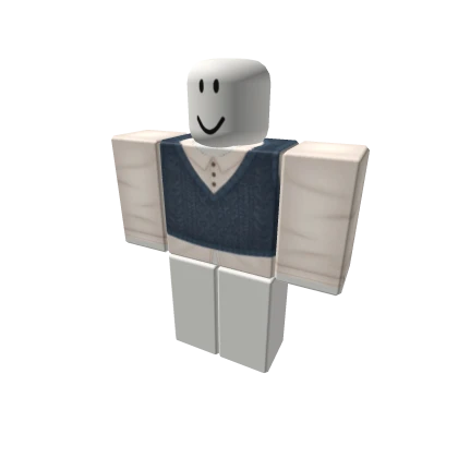 blue vintage academia sweater vest w/ collar shirt