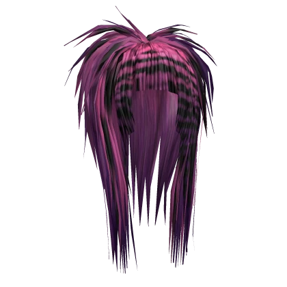 Scene Straight Bang Hime Cut (Magenta/Black)