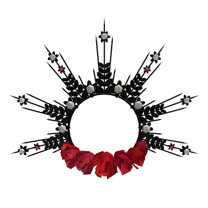 Eternal Crystal Floral Crown with Black Halo