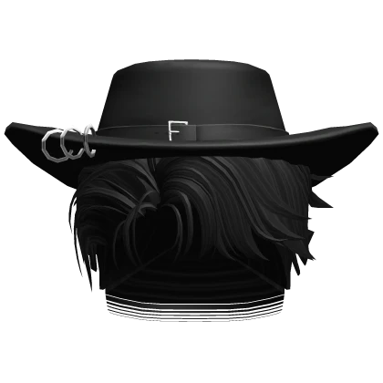 Black - Parted Short Stylish Fade w/ Y2K Hat