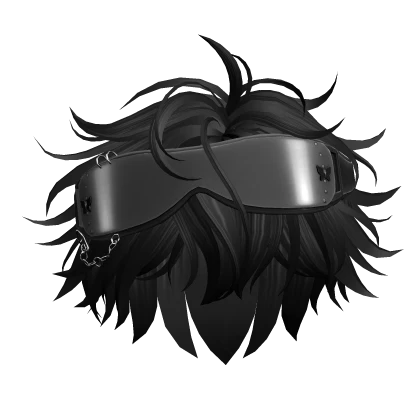 Messy Anime Hair w/ Y2k Punk Goggles (Black)