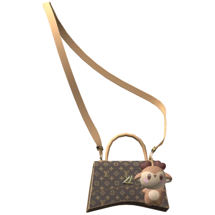LV Designer Shoulder Bag w Deer Plushie 