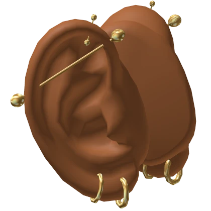 Ears w Gold Piercings Set 2 