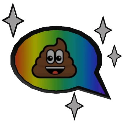 Sparkly Rainbow Poo Emote Bubble