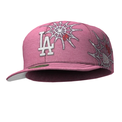 ✤ Pink Custom Fitted Cap - Tilted