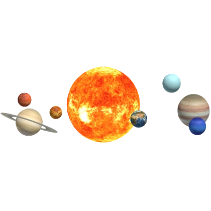 Solar System with a Glowing Sun