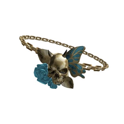 Gold Eyepatch With Blue Skull