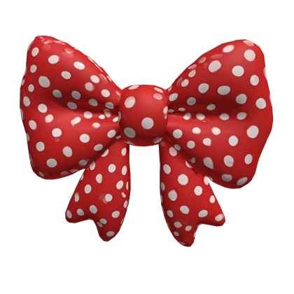 Red White Hair Ribbon